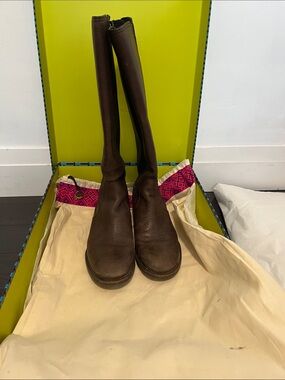Tory Burch Brown Leather Knee-High Boots